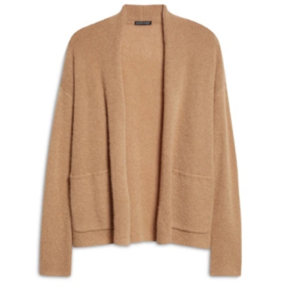 Eileen Fisher Boxy Cardigan Brown Tan color women’s large - Picture 4 of 8